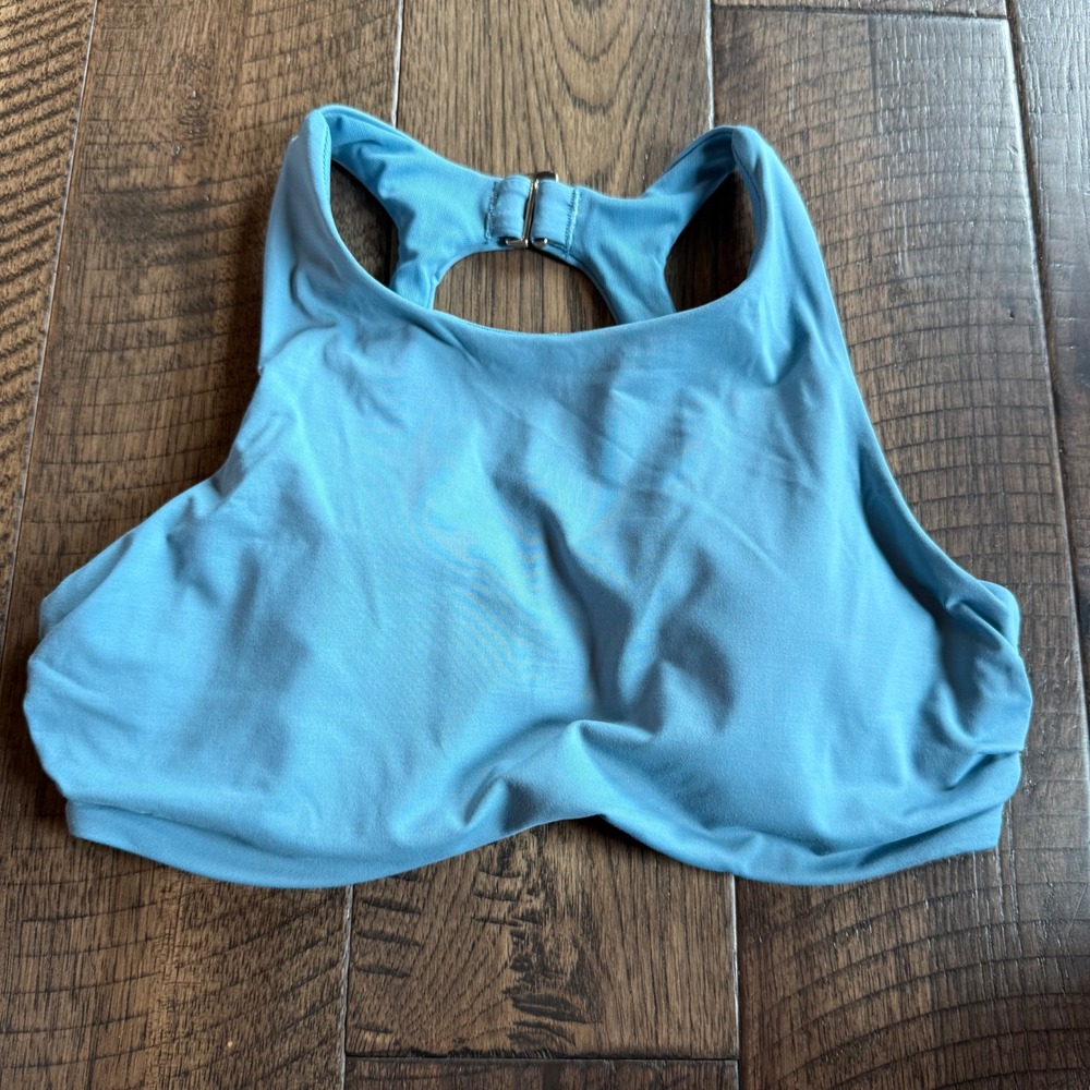 Athleta Light Blue High Neck Underwire Racerback Bikini Swim Top